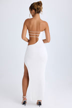Chic Cut-Out Bandeau Maxi Dress in White