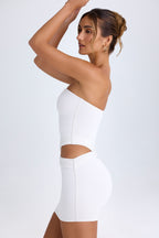 Chic Cut-Out Bandeau Mini Dress in White