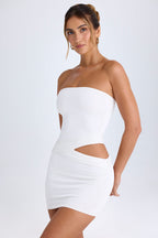 Chic Cut-Out Bandeau Mini Dress in White