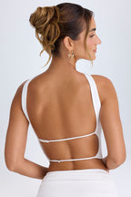 Chic Choker-Detail Bandeau Top in White