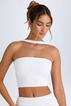 Chic Choker-Detail Bandeau Top in White