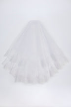 Chic Lace-Trim Veil in White