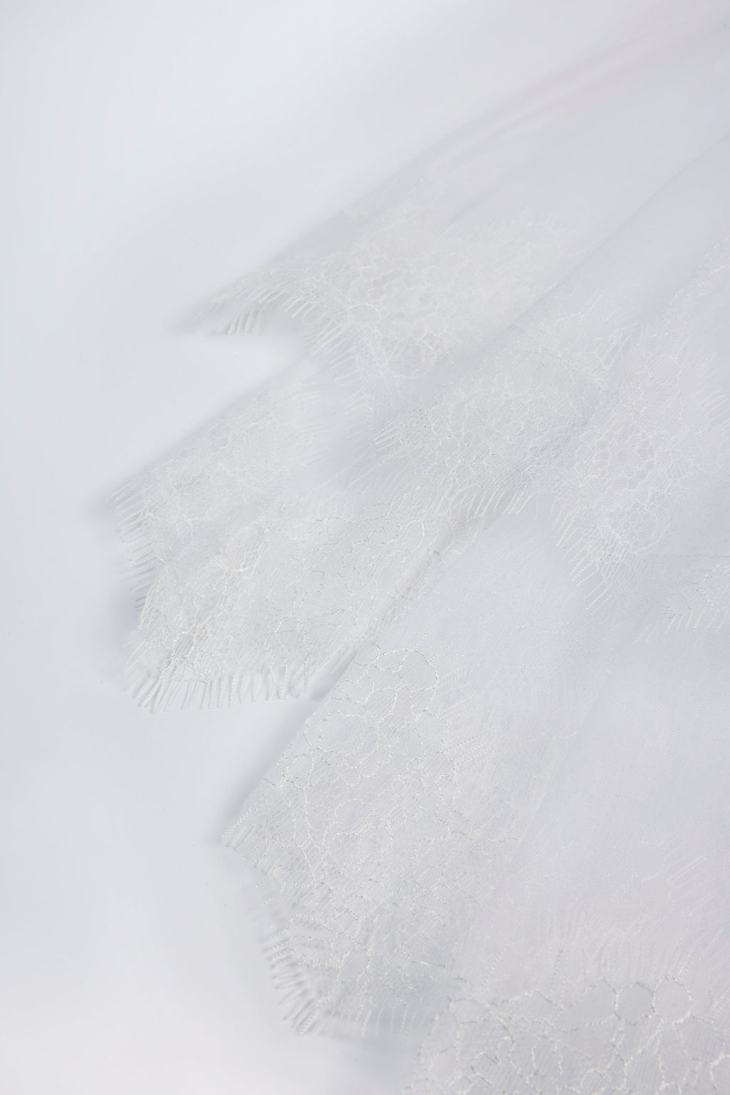 Chic Lace-Trim Veil in White