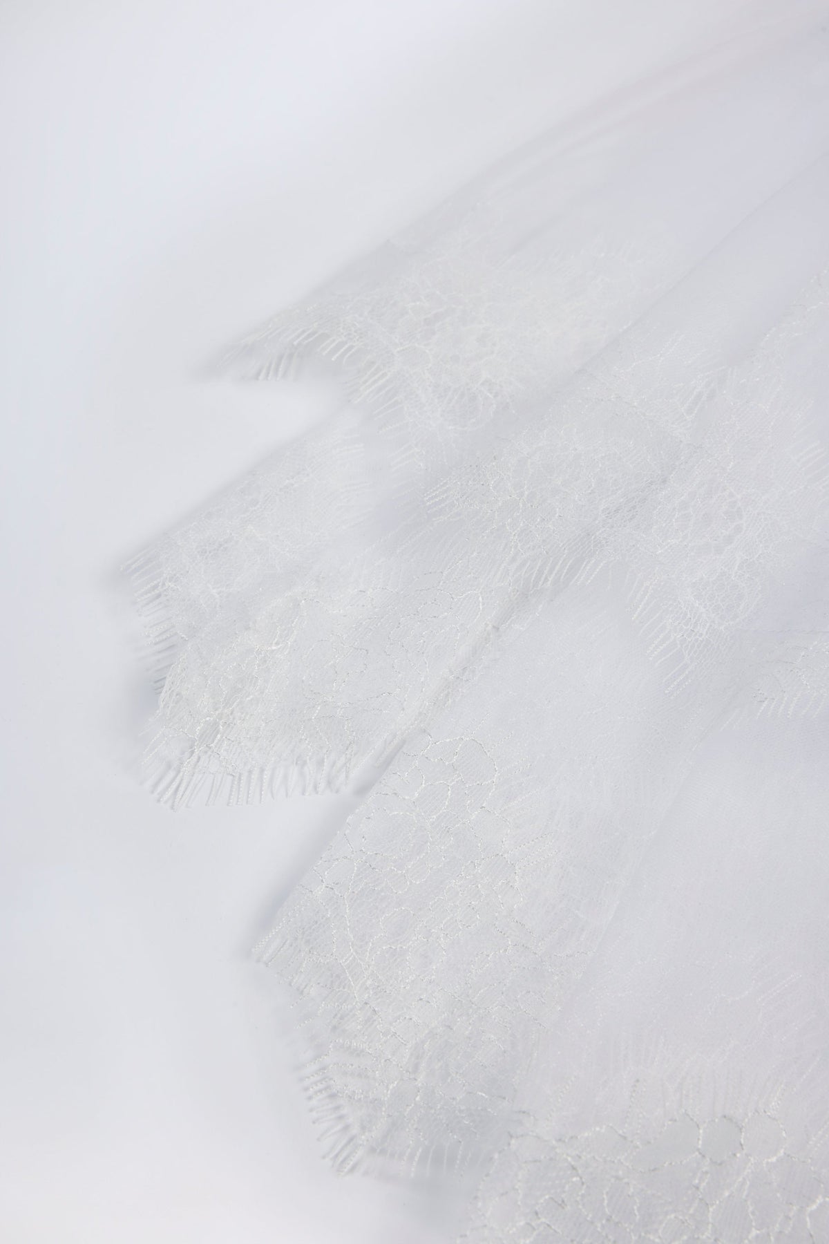 Chic Lace-Trim Veil in White