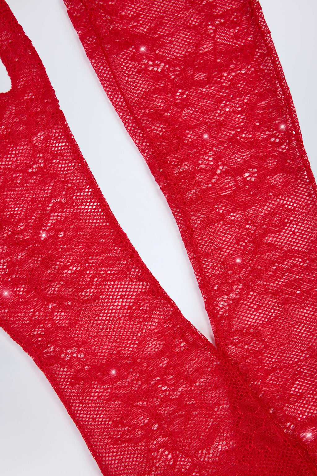 Chic Lace Gloves in Fire Red