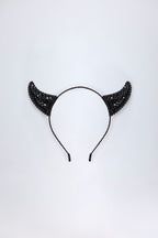 Chic Devil Horns Headband in Black