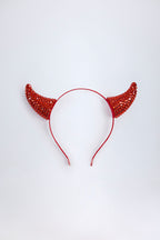 Chic Devil Horns Headband in Fire Red