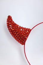 Chic Devil Horns Headband in Fire Red