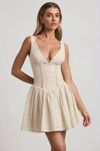 Chic Broderie Anglaise Bow-Detail A-Line Mini Dress in Ivory