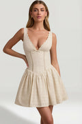 Chic Broderie Anglaise Bow-Detail A-Line Mini Dress in Ivory