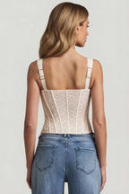 Chic Underwired Lace Corset Top in Ivory