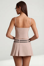 Chic Cut-Top Camisole Top in Mushroom