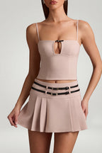 Chic Cut-Top Camisole Top in Mushroom