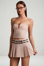 Chic Cut-Top Camisole Top in Mushroom