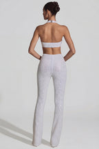 Chic Embellished Cut-Out Jumpsuit in White