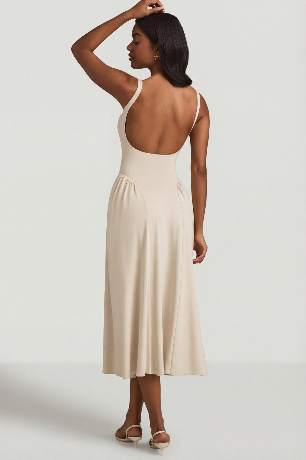Chic Modal A-Line Midaxi Dress in Ivory