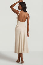 Chic Modal A-Line Midaxi Dress in Ivory