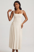 Chic Modal A-Line Midaxi Dress in Ivory