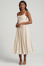 Chic Modal A-Line Midaxi Dress in Ivory