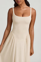 Chic Modal A-Line Midaxi Dress in Ivory