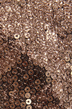 Chic Embellished Straight-Neck Maxi Dress in Copper Gold