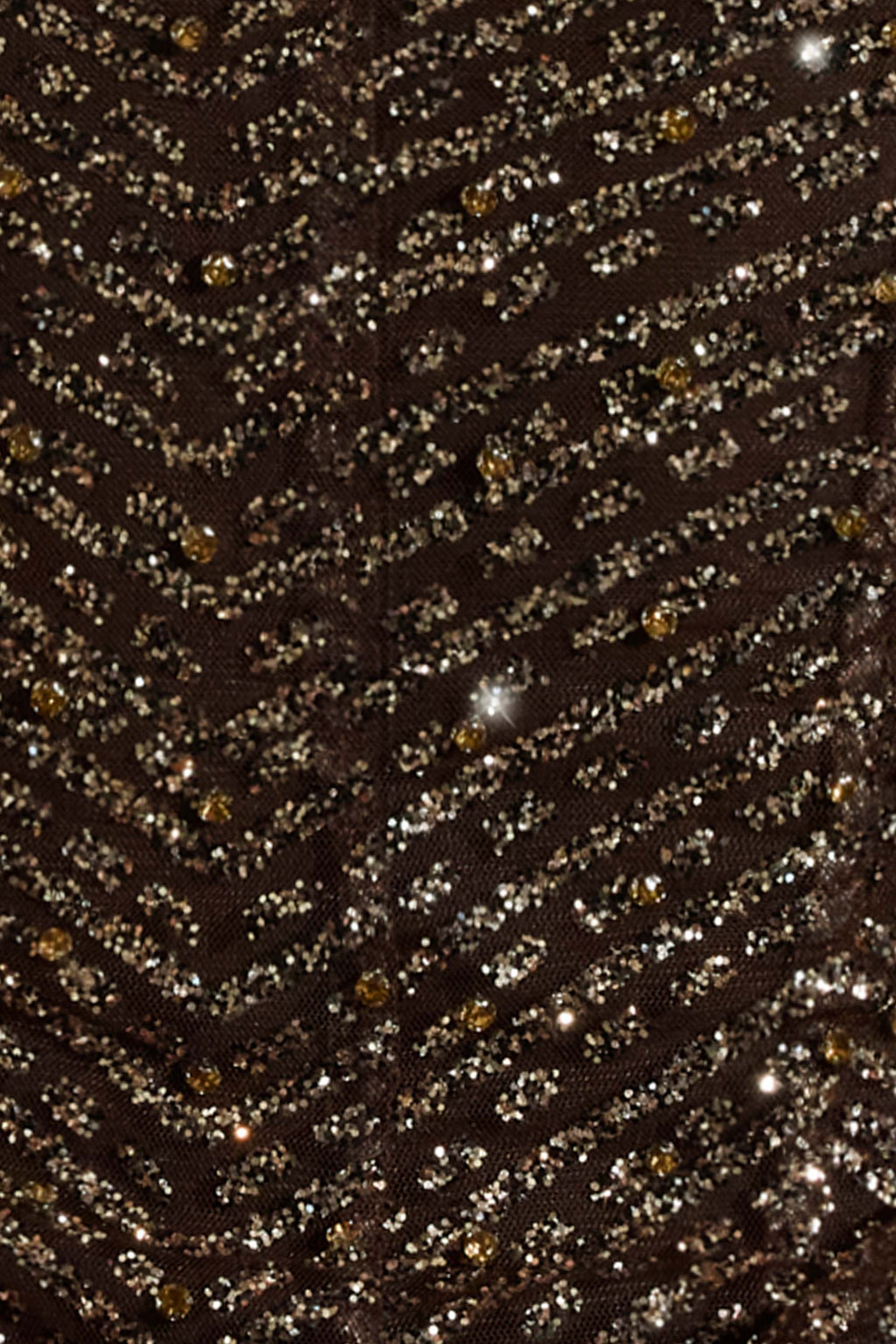 Chic Embellished Bandeau A-Line Mini Dress in Brown