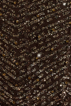 Chic Embellished Bandeau A-Line Mini Dress in Brown