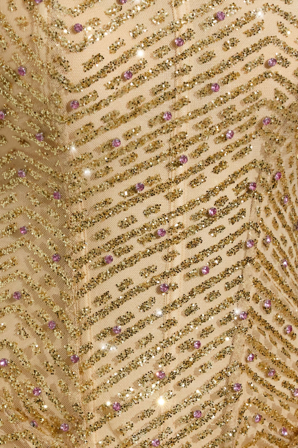 Chic Embellished Bandeau A-Line Mini Dress in Gold
