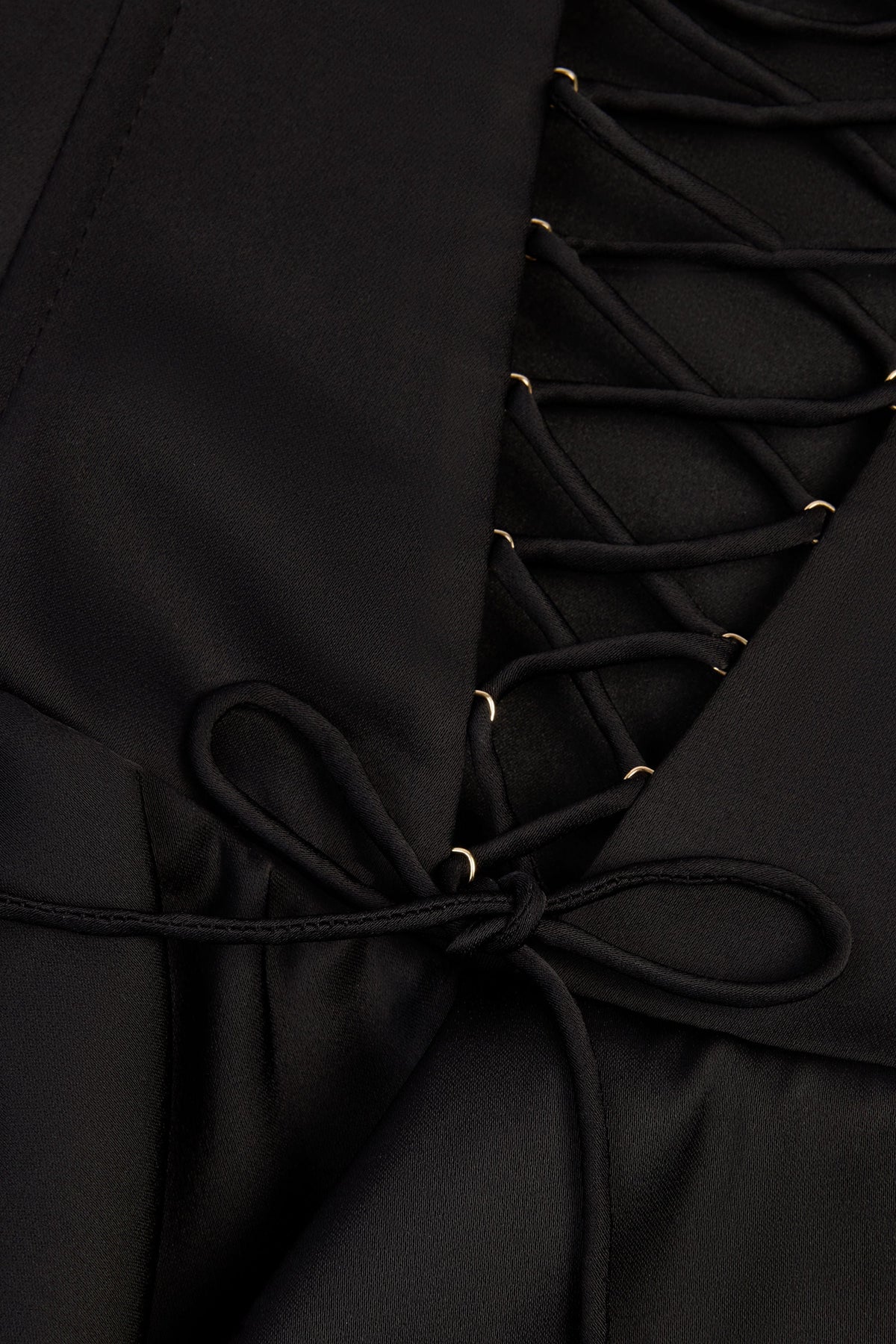 Chic Ruffled Lace-Up Corset Playsuit in Black