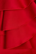 Chic Ruffled Lace-Up Corset Playsuit in Fire Red
