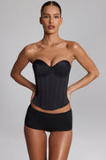 Chic Slinky Jersey Low-Rise Hot Pants in Black