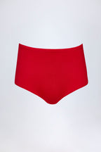 Chic Slinky Jersey Low-Rise Hotpants in Fire Red