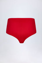 Chic Slinky Jersey Low-Rise Hotpants in Fire Red
