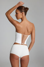 Chic Slinky Jersey Low-Rise Hotpants in White
