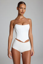 Chic Slinky Jersey Low-Rise Hotpants in White