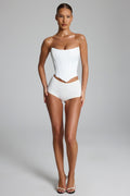 Chic Slinky Jersey Low-Rise Hotpants in White