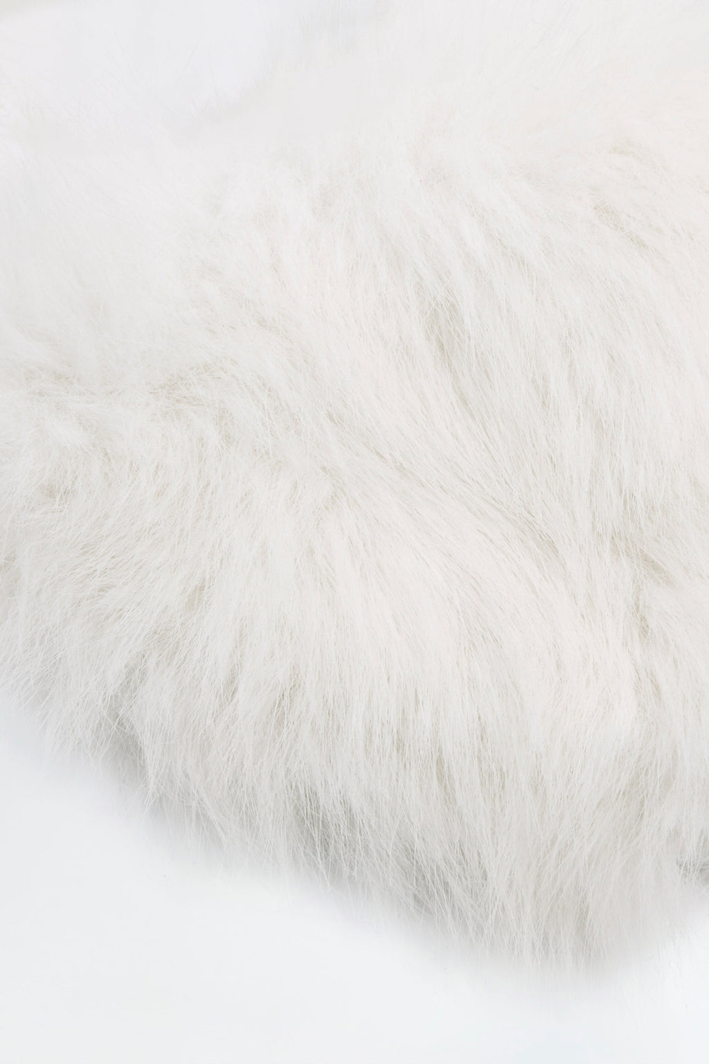 Chic Faux Fur Triangle Bralette in White