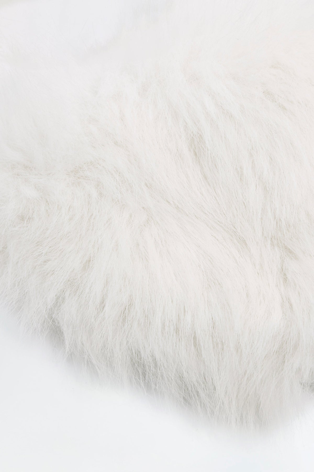 Chic Faux Fur Triangle Bralette in White