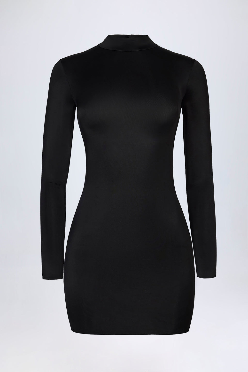 Chic Slinky Jersey Backless Mini Dress in Black