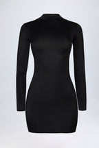 Chic Slinky Jersey Backless Mini Dress in Black