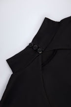 Chic Slinky Jersey Backless Mini Dress in Black