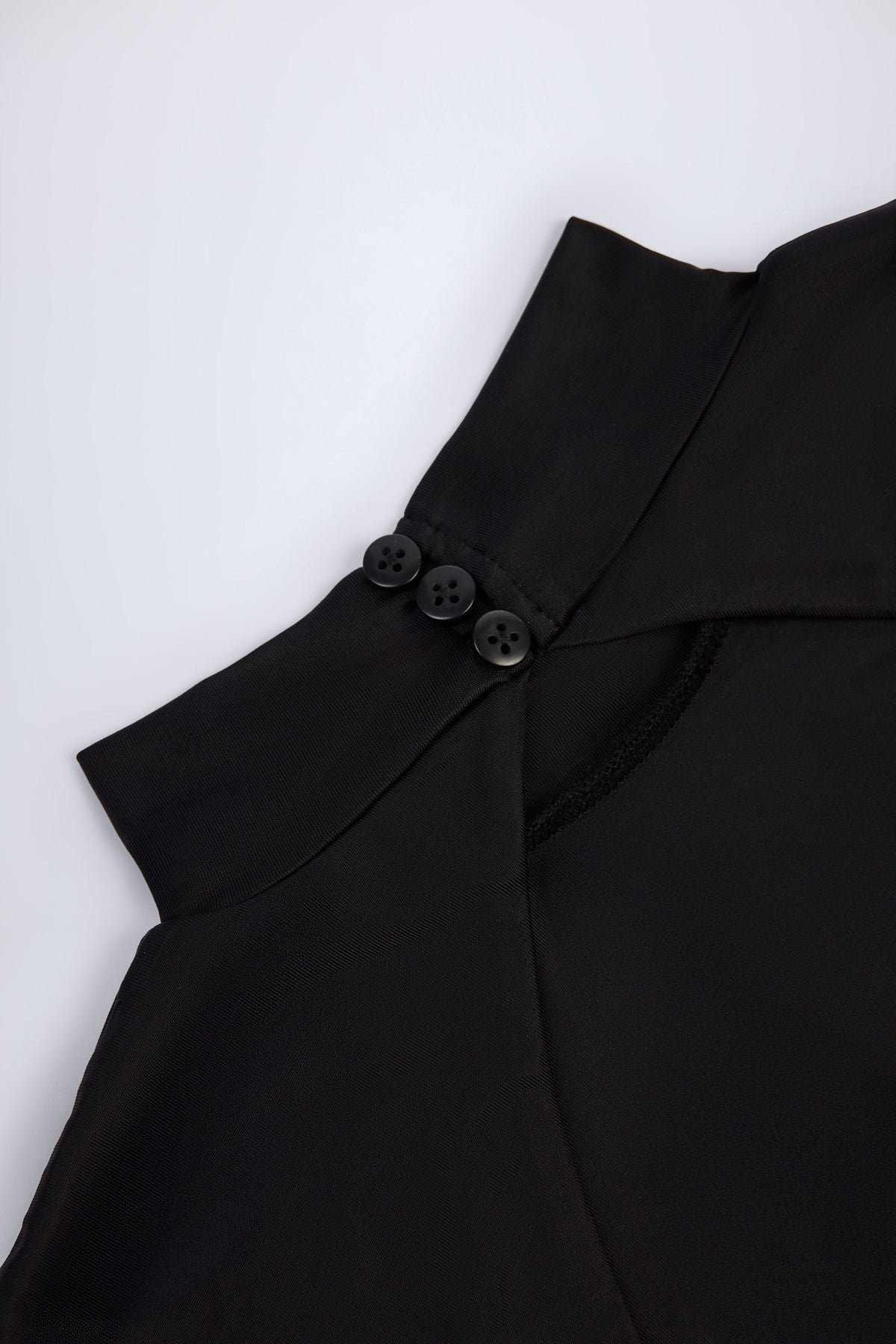 Chic Slinky Jersey Backless Mini Dress in Black
