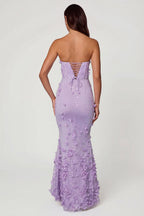 Chic Lace-Up Corset Maxi Dress in Lilac