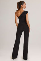 Chic Modal One-Shoulder Jumpsuit in Black