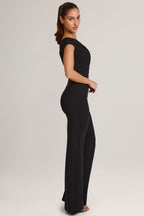 Chic Modal One-Shoulder Jumpsuit in Black