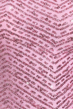 Chic Embellished Asymmetric Scarf-Detail Top in Pink