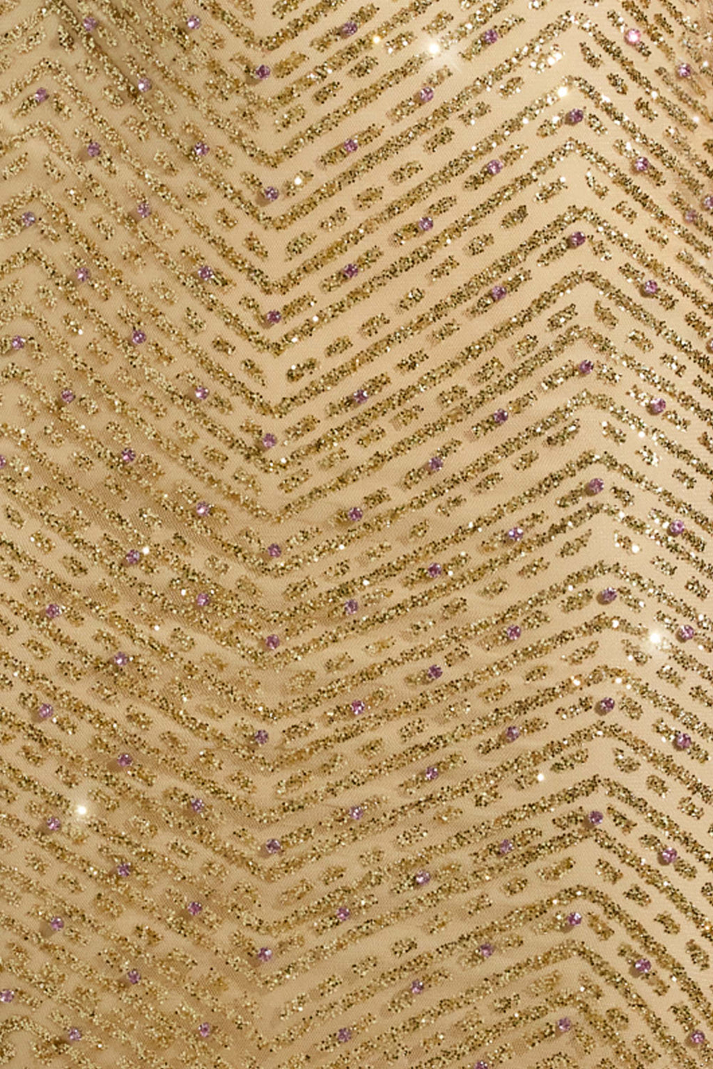 Chic Embellished Scoop-Neck Thigh-Split Maxi Dress in Gold