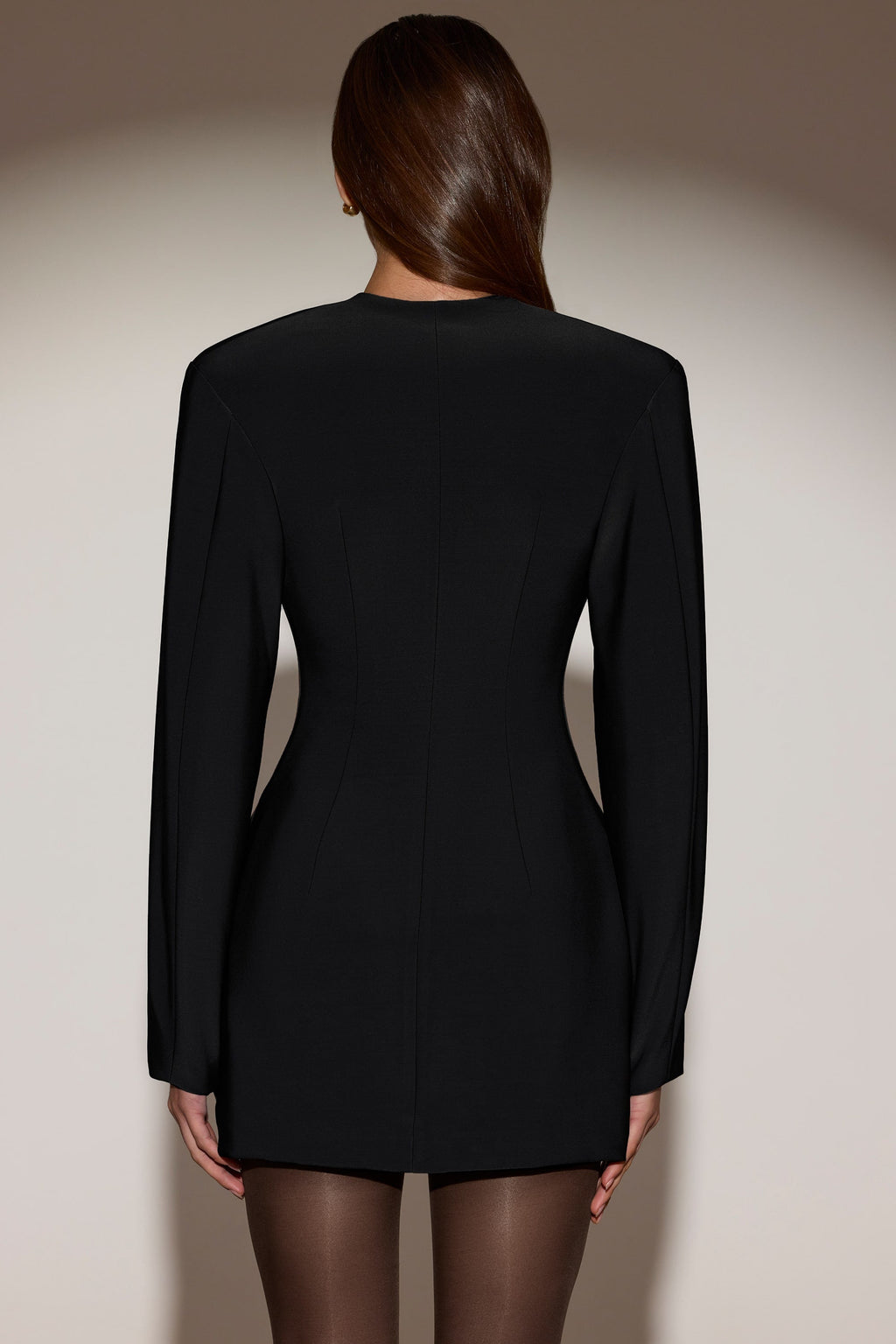 Chic Single-Breasted Blazer Mini Dress in Black