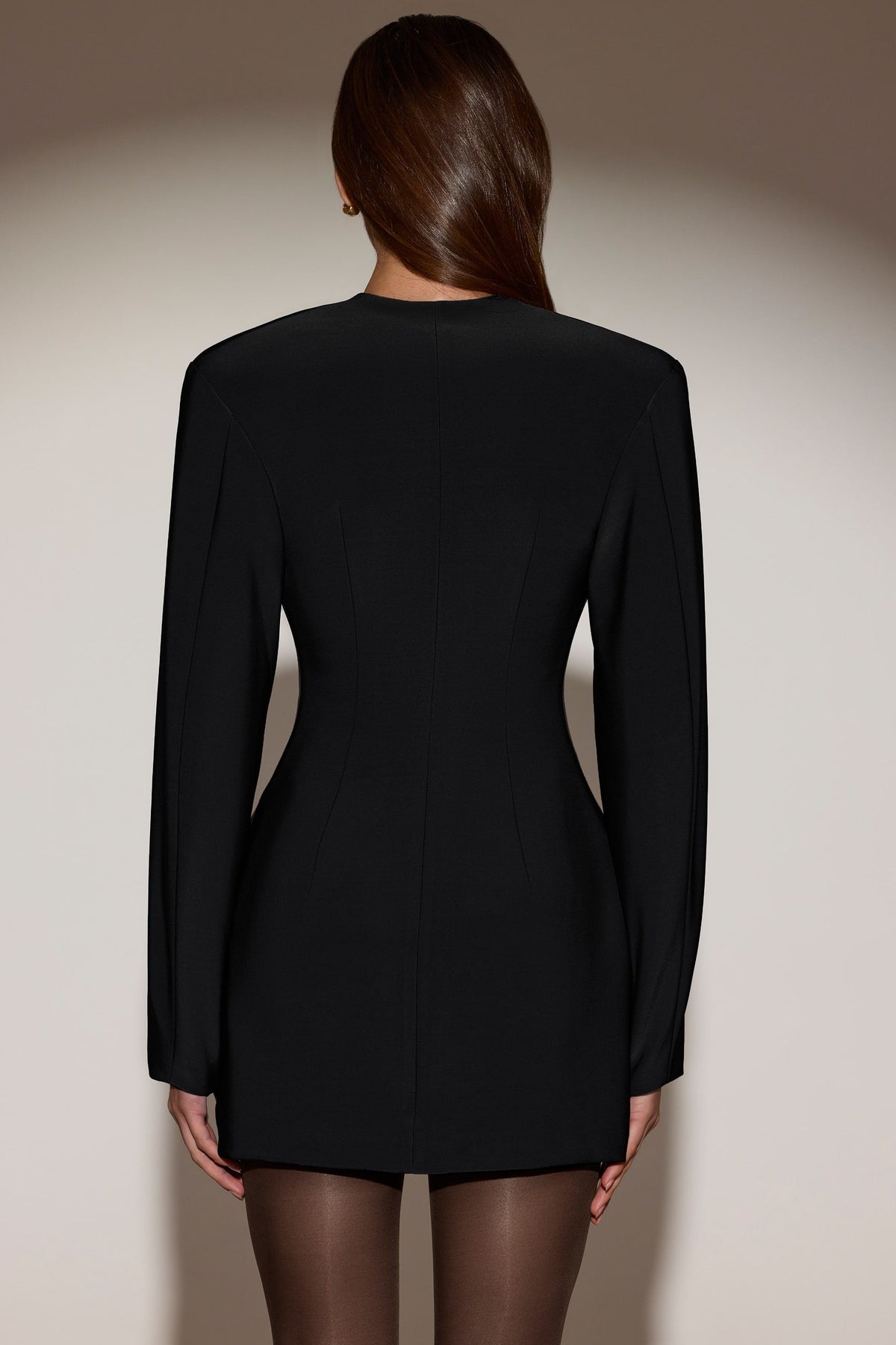 Chic Single-Breasted Blazer Mini Dress in Black