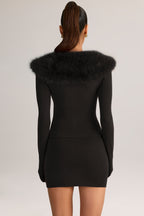 Chic Knit Mid-Rise Mini Skirt in Black